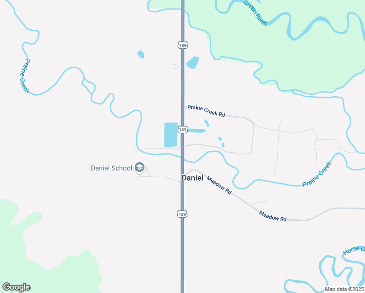 map of restaurants, bars, coffee shops, grocery stores, and more near U.S. 189 in Daniel