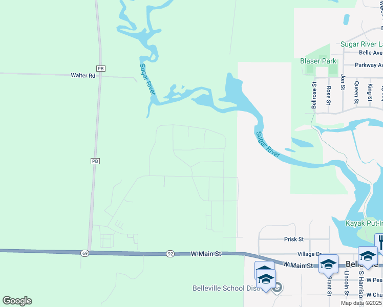 map of restaurants, bars, coffee shops, grocery stores, and more near 932 Margarets Way in Belleville