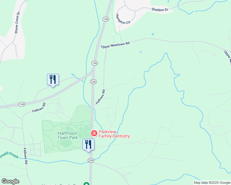 map of restaurants, bars, coffee shops, grocery stores, and more near 1 Sparrowhawk Circle in Saratoga County