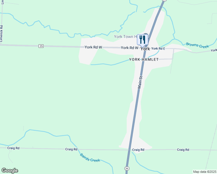 map of restaurants, bars, coffee shops, grocery stores, and more near in York