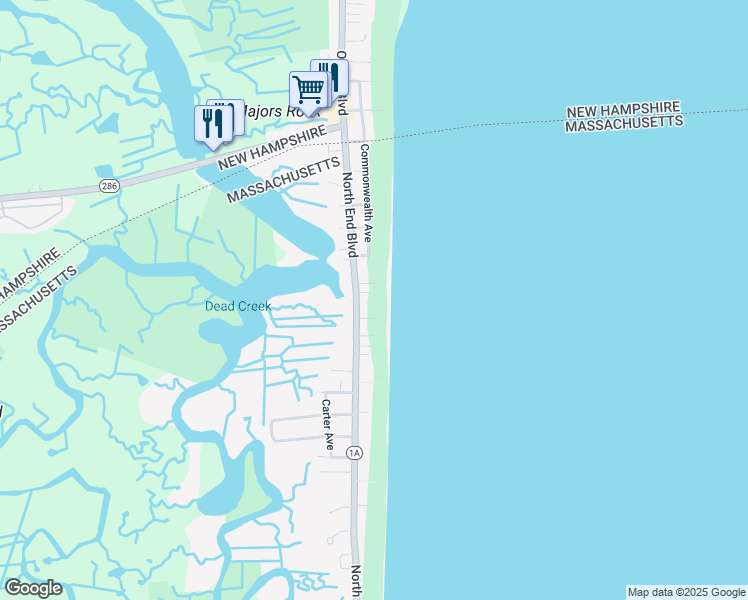 map of restaurants, bars, coffee shops, grocery stores, and more near 516 North End Boulevard in Salisbury