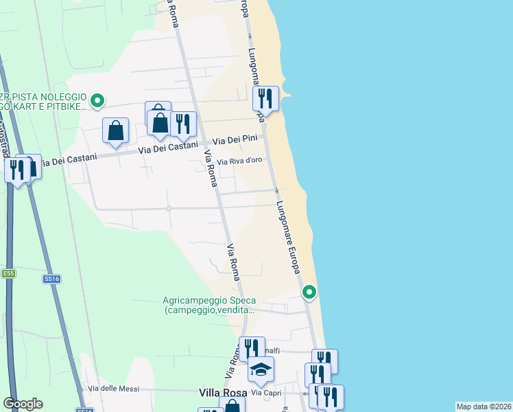 map of restaurants, bars, coffee shops, grocery stores, and more near 3 Via del Parco in Martinsicuro
