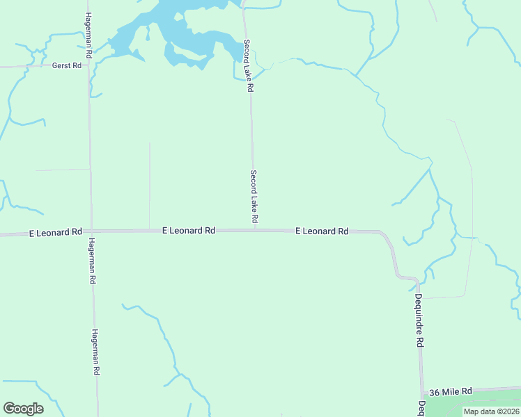 map of restaurants, bars, coffee shops, grocery stores, and more near 4590 Secord Lake Road in Leonard