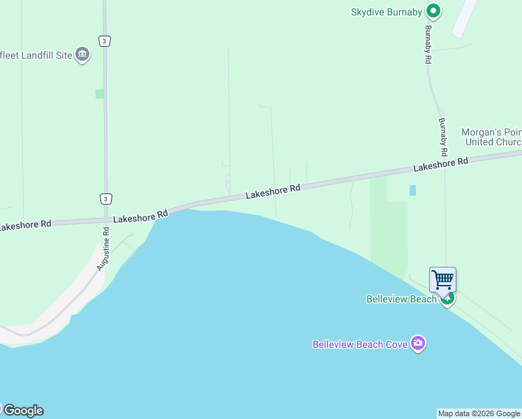 map of restaurants, bars, coffee shops, grocery stores, and more near 11807 Lakeshore Road in Wainfleet