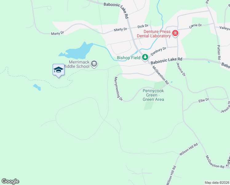 map of restaurants, bars, coffee shops, grocery stores, and more near 23 Merrymeeting Drive in Merrimack