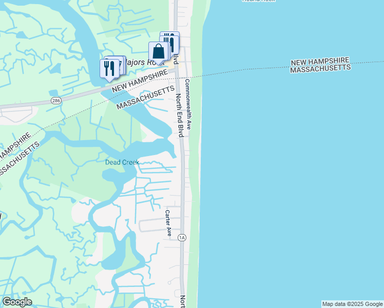 map of restaurants, bars, coffee shops, grocery stores, and more near 516 North End Boulevard in Salisbury