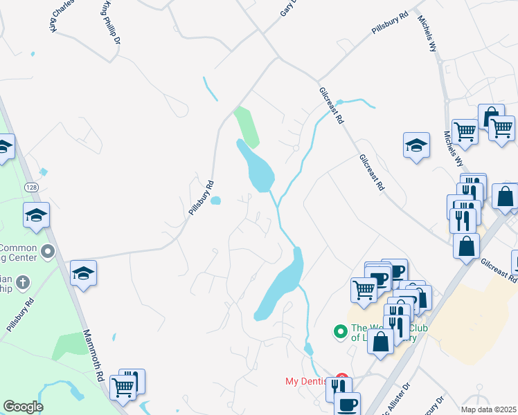 map of restaurants, bars, coffee shops, grocery stores, and more near 268 Winding Pond Road in Londonderry