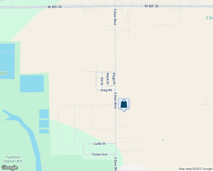 map of restaurants, bars, coffee shops, grocery stores, and more near 100 Mack Drive in Yankton