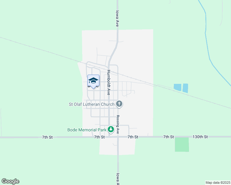 map of restaurants, bars, coffee shops, grocery stores, and more near 203 Humboldt Avenue in Bode