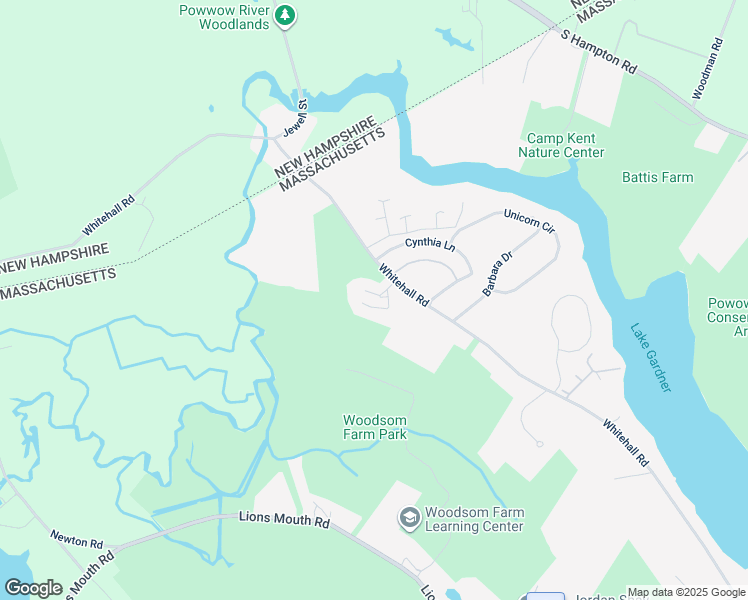 map of restaurants, bars, coffee shops, grocery stores, and more near 164 Whitehall Road in Amesbury