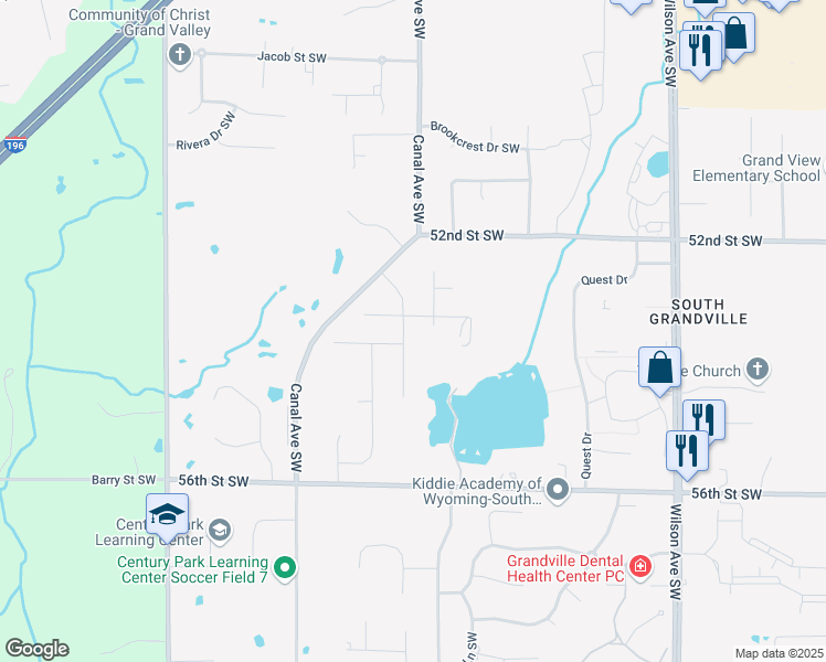 map of restaurants, bars, coffee shops, grocery stores, and more near 5360 McCormick Drive Southwest in Wyoming