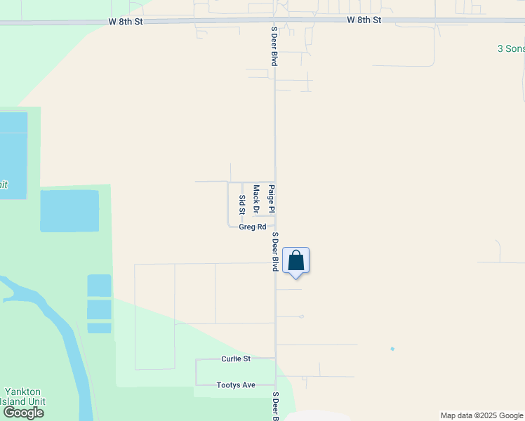 map of restaurants, bars, coffee shops, grocery stores, and more near 100-198 Mack Drive in Yankton