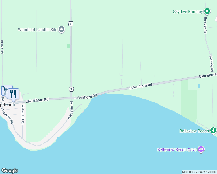 map of restaurants, bars, coffee shops, grocery stores, and more near 11852 Lakeshore Road in Regional Municipality of Niagara