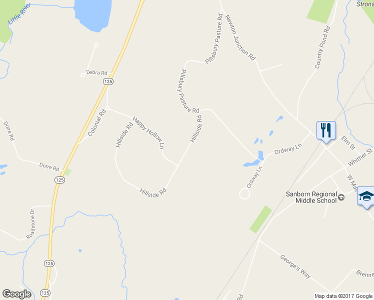 map of restaurants, bars, coffee shops, grocery stores, and more near 36 Hillside Road in Kingston