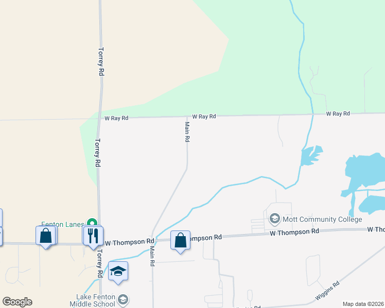 map of restaurants, bars, coffee shops, grocery stores, and more near 11087 Main Road in Fenton