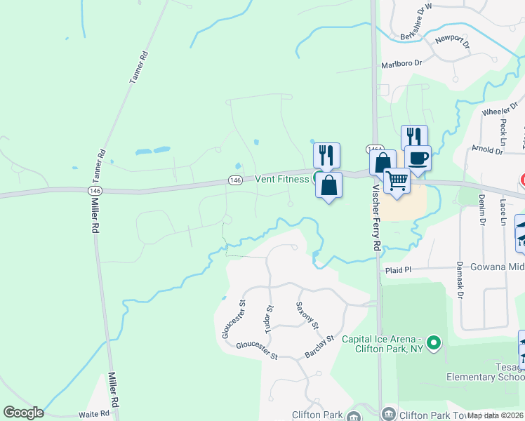 map of restaurants, bars, coffee shops, grocery stores, and more near 9 Honey Hollow Way in Saratoga County