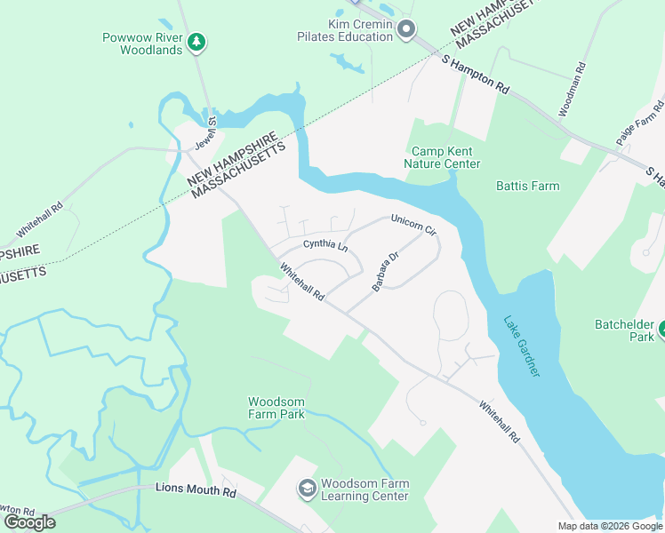 map of restaurants, bars, coffee shops, grocery stores, and more near 48 Pamela Lane in Amesbury