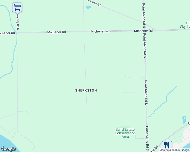 map of restaurants, bars, coffee shops, grocery stores, and more near 158 Mathews Road South in Thorold