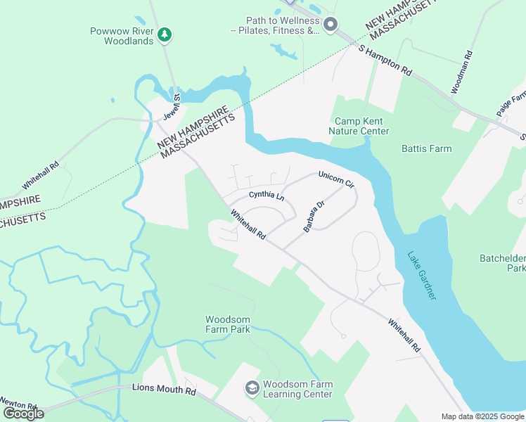 map of restaurants, bars, coffee shops, grocery stores, and more near 48 Pamela Lane in Amesbury