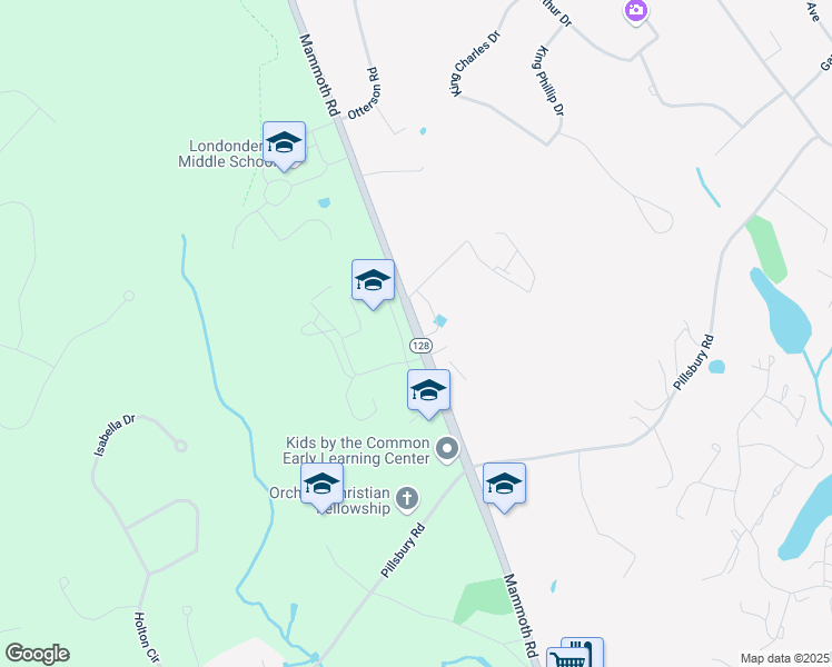 map of restaurants, bars, coffee shops, grocery stores, and more near 313 Mammoth Road in Londonderry