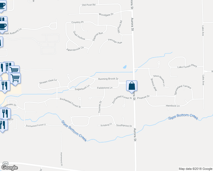 map of restaurants, bars, coffee shops, grocery stores, and more near 16 Fieldstone Lane in Lancaster