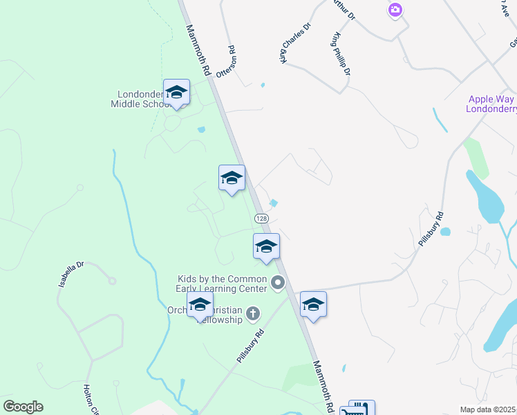 map of restaurants, bars, coffee shops, grocery stores, and more near 313 Mammoth Road in Londonderry