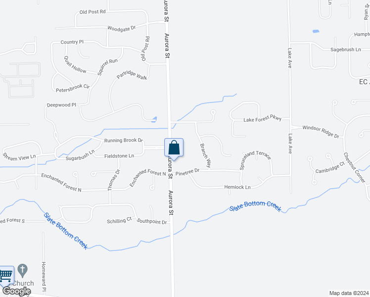 map of restaurants, bars, coffee shops, grocery stores, and more near 716 Aurora Street in Lancaster