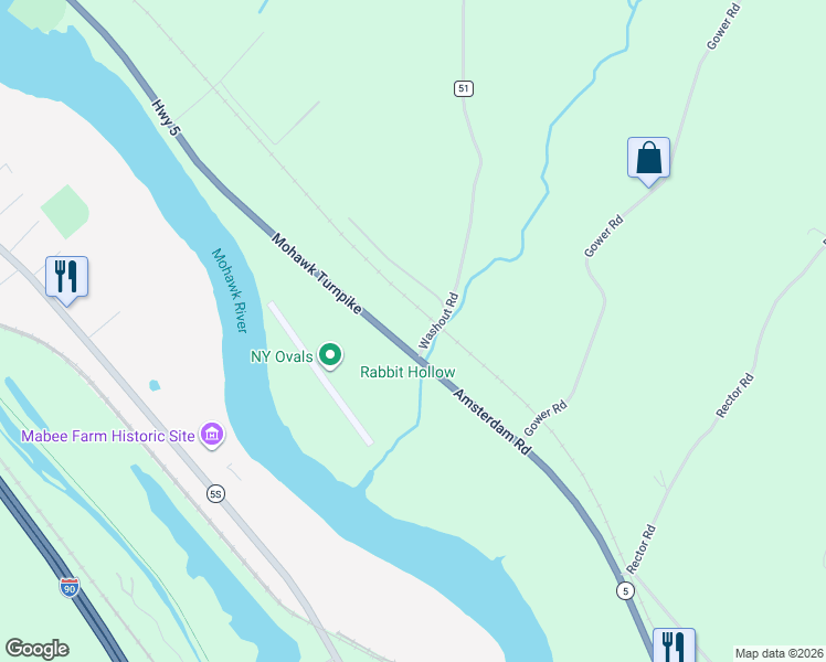 map of restaurants, bars, coffee shops, grocery stores, and more near 4232 Amsterdam Road in Schenectady