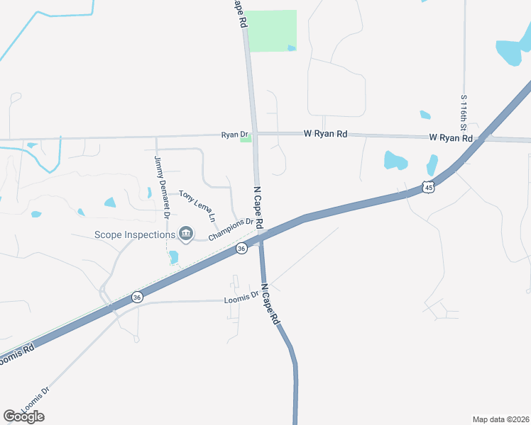 map of restaurants, bars, coffee shops, grocery stores, and more near W125S9690 North Cape Road in Muskego