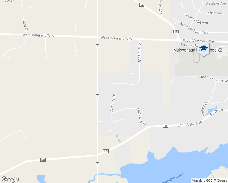 map of restaurants, bars, coffee shops, grocery stores, and more near 637 Augusta Drive in Mukwonago