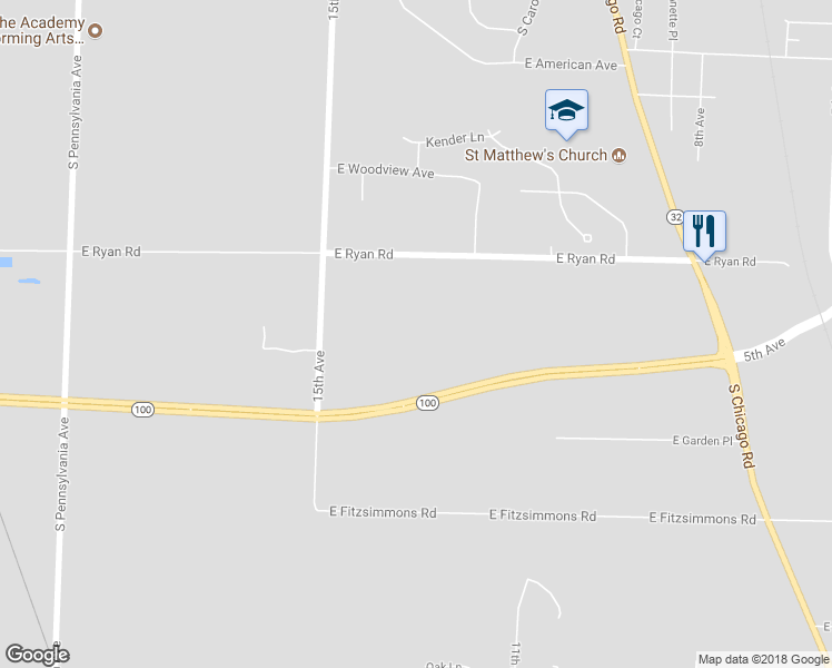 map of restaurants, bars, coffee shops, grocery stores, and more near 3323 East Ryan Road in Oak Creek