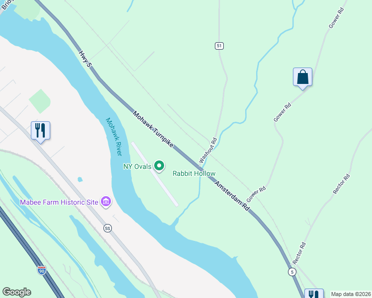 map of restaurants, bars, coffee shops, grocery stores, and more near 4232 Amsterdam Road in Schenectady