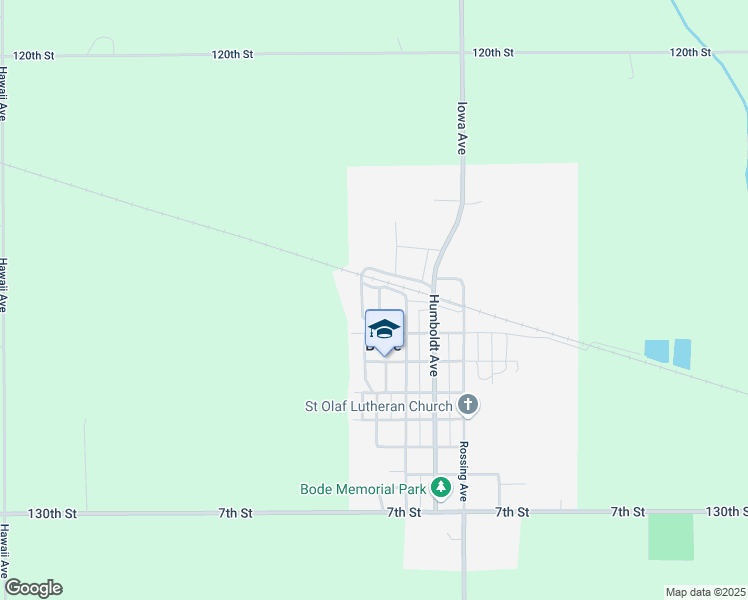 map of restaurants, bars, coffee shops, grocery stores, and more near 100-198 Railroad Street in Bode