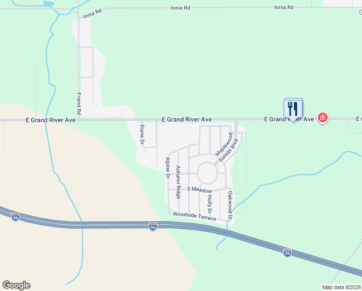 map of restaurants, bars, coffee shops, grocery stores, and more near 7204 East Grand River Avenue in Portland