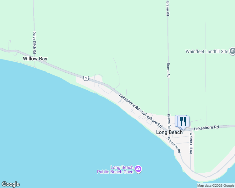 map of restaurants, bars, coffee shops, grocery stores, and more near 12365 Lakeshore Road in Regional Municipality of Niagara