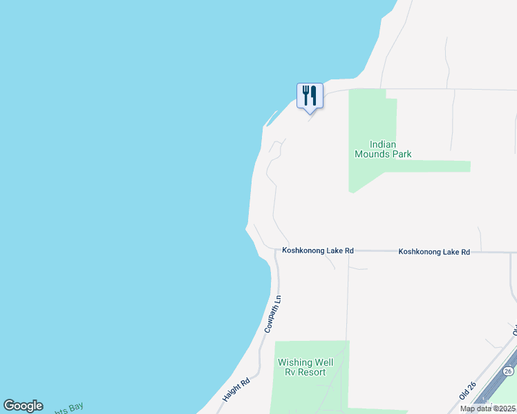 map of restaurants, bars, coffee shops, grocery stores, and more near N761 Waubunsee Tr in Fort Atkinson