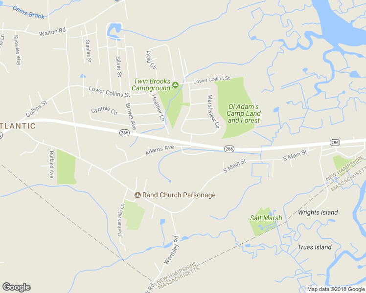 map of restaurants, bars, coffee shops, grocery stores, and more near 20 Adams Avenue in Seabrook