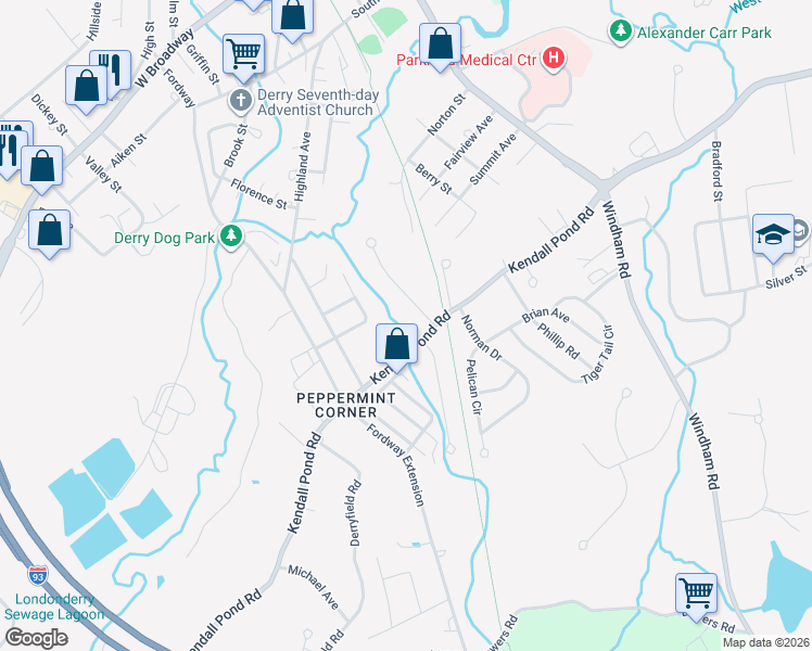 map of restaurants, bars, coffee shops, grocery stores, and more near 4 Magnolia Lane in Derry