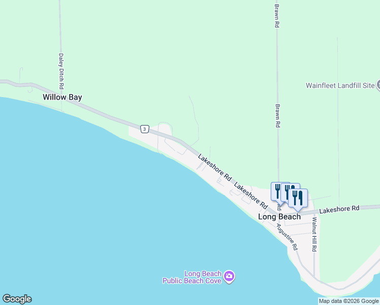 map of restaurants, bars, coffee shops, grocery stores, and more near 12365 Lakeshore Road in Regional Municipality of Niagara