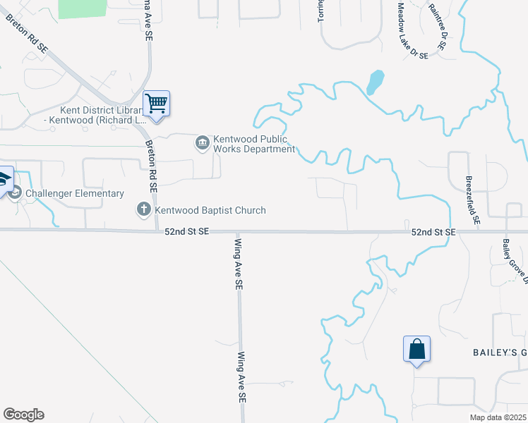 map of restaurants, bars, coffee shops, grocery stores, and more near 3065 52nd Street Southeast in Grand Rapids