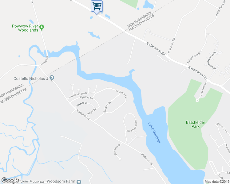 map of restaurants, bars, coffee shops, grocery stores, and more near 20 Barbara Drive in Amesbury