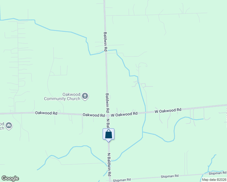 map of restaurants, bars, coffee shops, grocery stores, and more near 3168 Baldwin Road in Oakland County