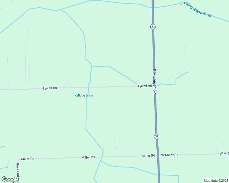 map of restaurants, bars, coffee shops, grocery stores, and more near 3155-3599 Tyrrell Road in Owosso