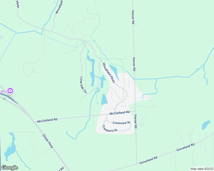 map of restaurants, bars, coffee shops, grocery stores, and more near 6469 Club Court East in Grand Blanc