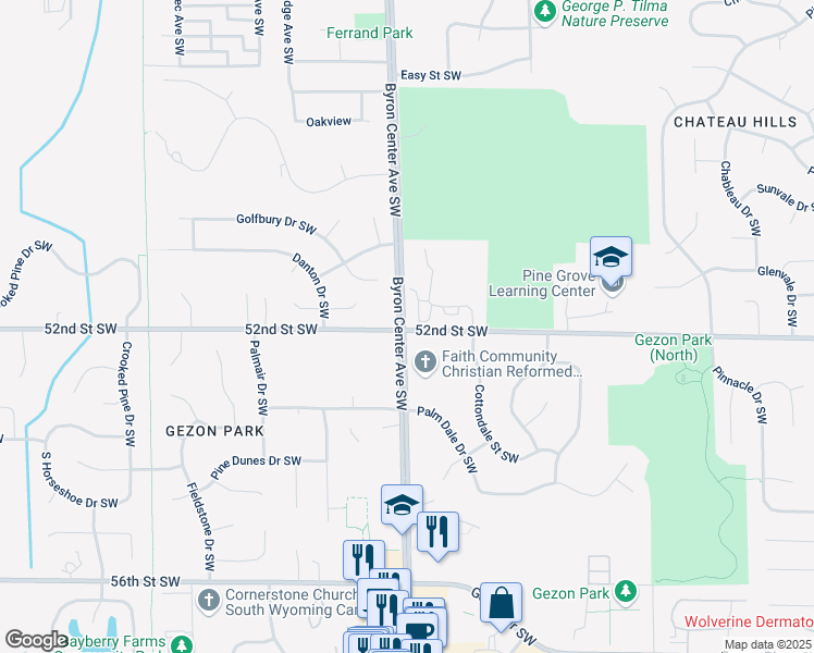 map of restaurants, bars, coffee shops, grocery stores, and more near in Wyoming
