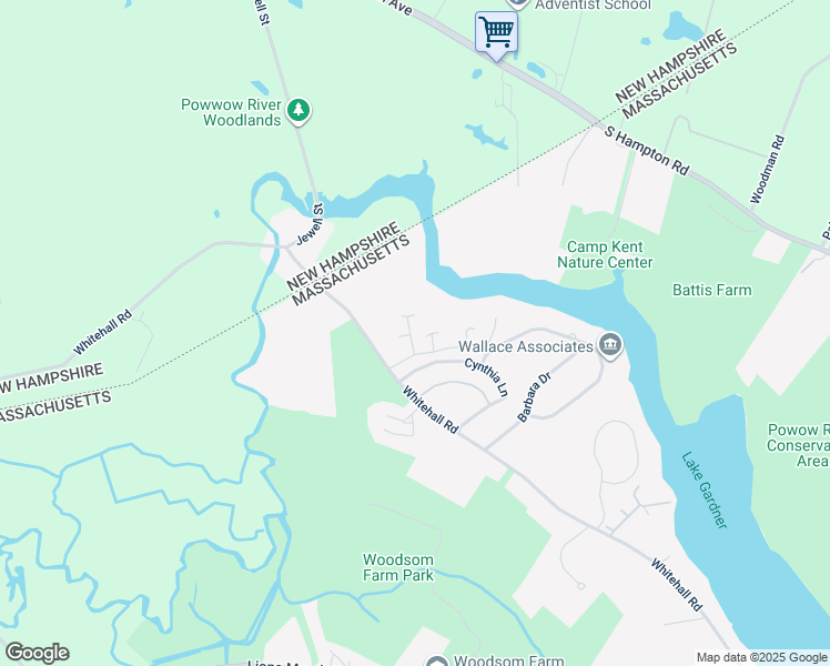 map of restaurants, bars, coffee shops, grocery stores, and more near 32 Adams Court in Amesbury