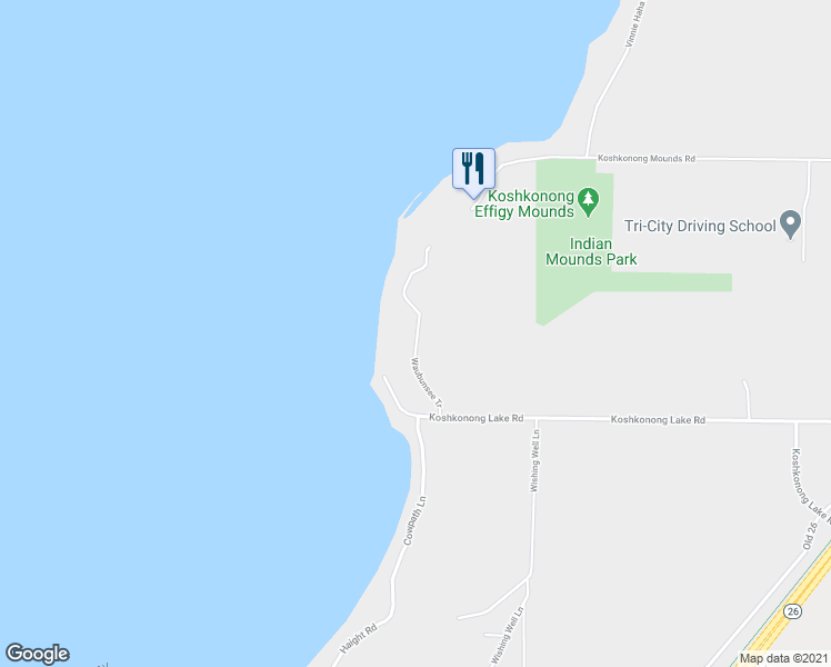 map of restaurants, bars, coffee shops, grocery stores, and more near 761 Waubunsee Tr in Fort Atkinson