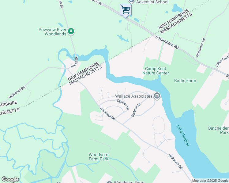 map of restaurants, bars, coffee shops, grocery stores, and more near 4 Powderhouse Court in Amesbury