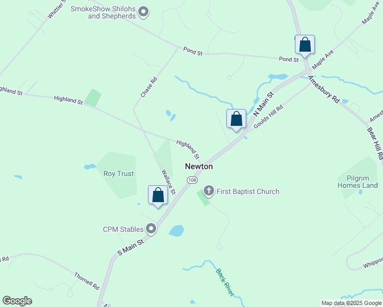 map of restaurants, bars, coffee shops, grocery stores, and more near 6 Highland Street in Newton