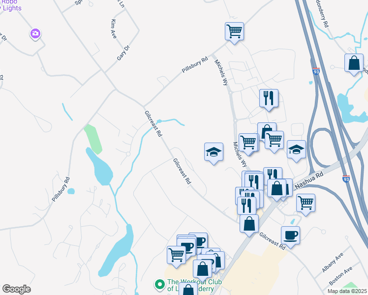 map of restaurants, bars, coffee shops, grocery stores, and more near 97 Gilcreast Road in Londonderry